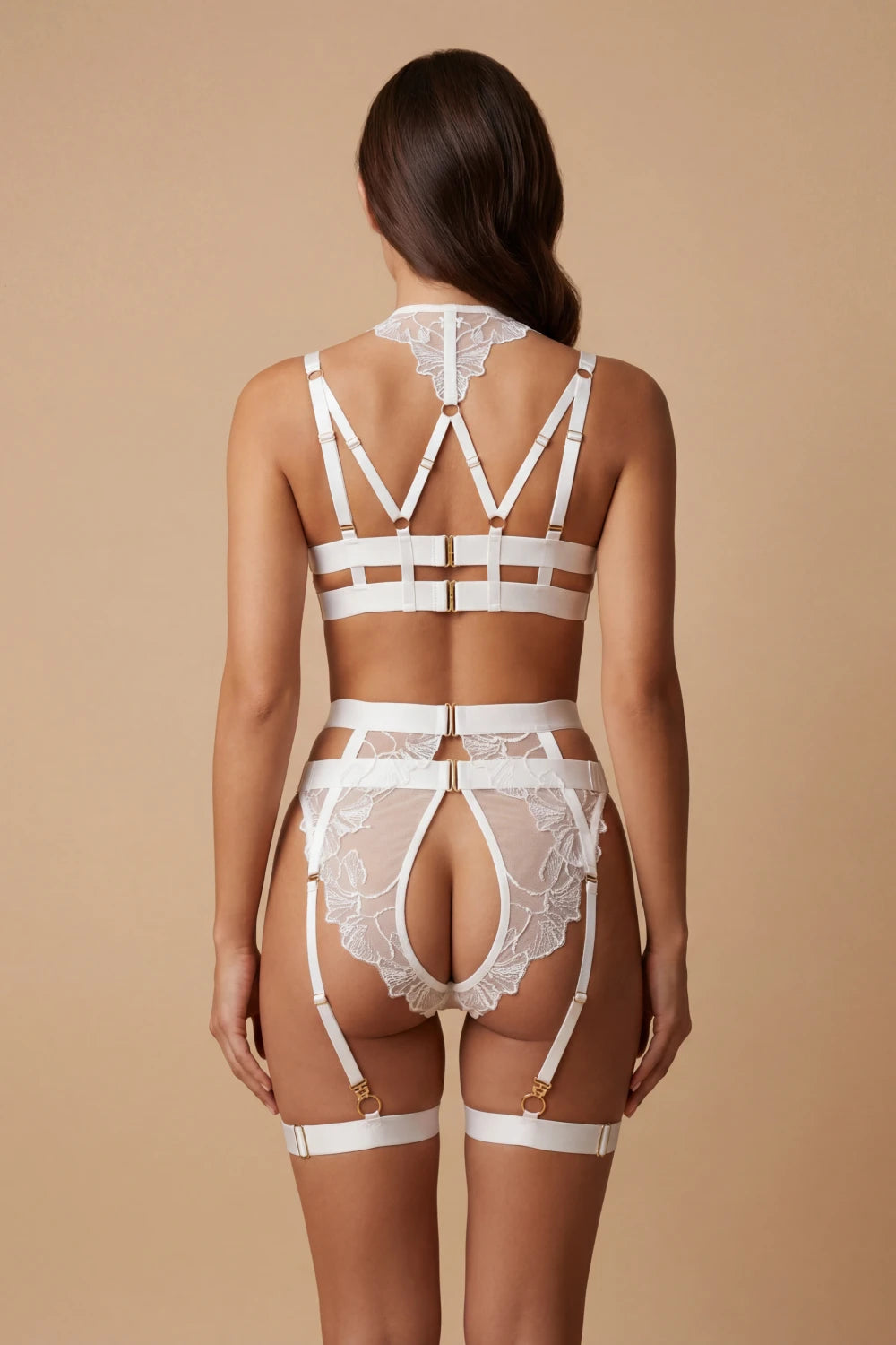 Fanny White Lingerie Set - white embroidered lace - view 4