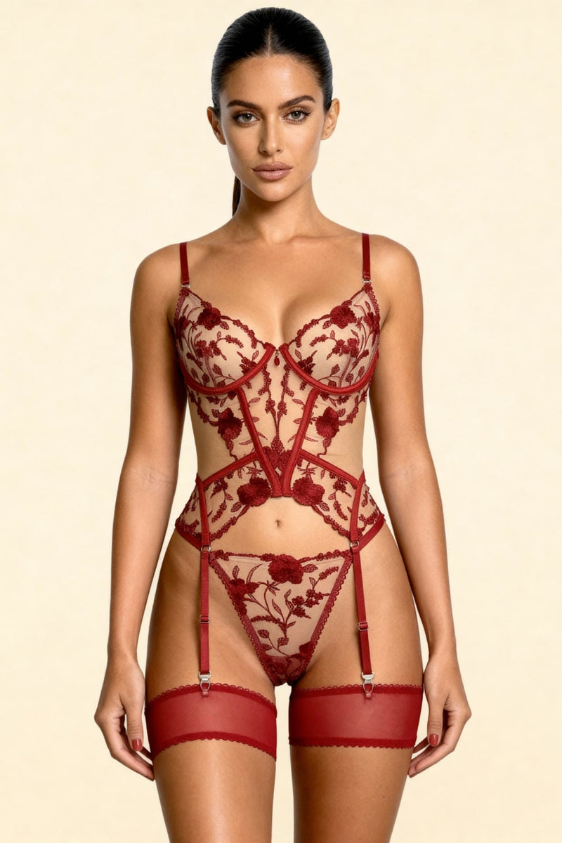 Marisela Red Lingerie Set